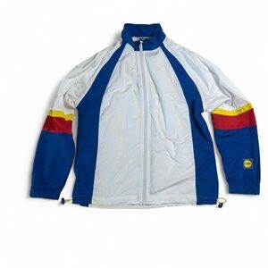 Lidl Colorblock Windbreaker Jacket Blue White Logo Small